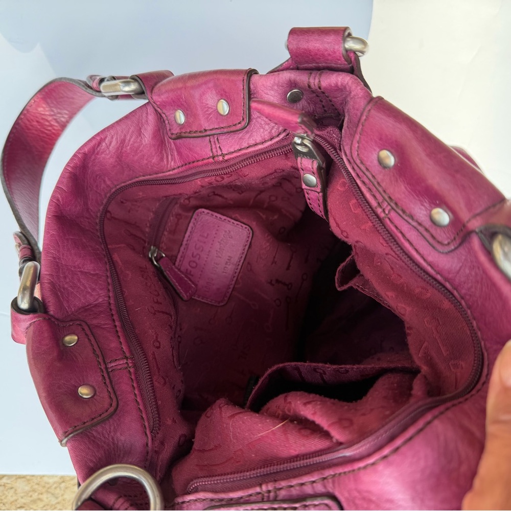 Fossil Burgundy Leather Satchel - Picture 14 of 16